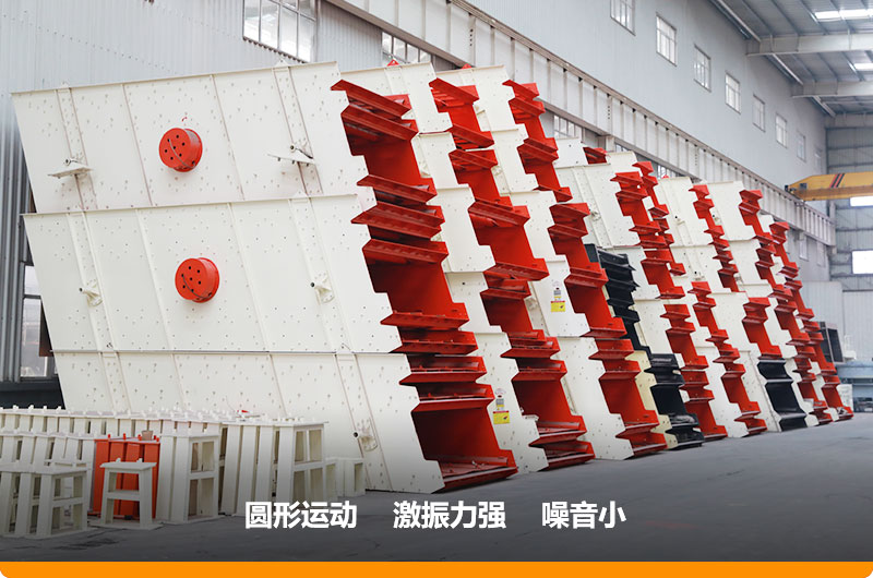 圓振動篩，篩孔尺寸為5-80mm，處理能力32-276t/h