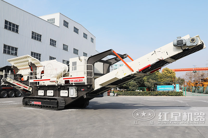 履帶移動顎破機,同時配振動給料機,輕松給料更便捷
