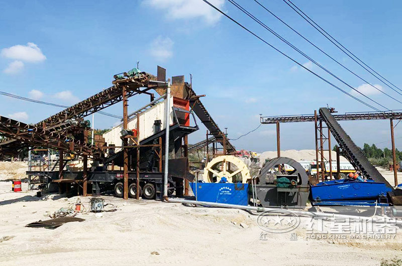 移動人工砂生產線現場，移動靈活