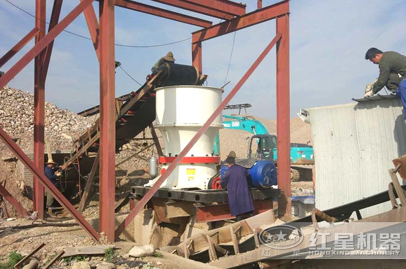 河北鵝卵石破碎生產線實拍圖 河北鵝卵石破碎生產線實拍圖